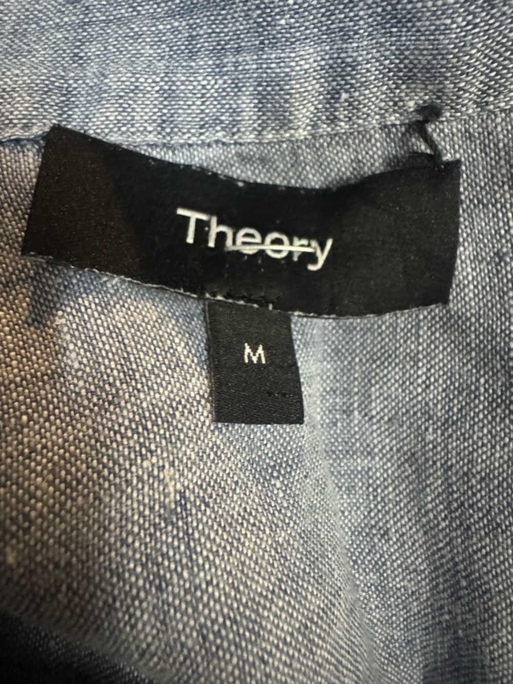 Theory Light Blue Linen Button-Down Shirt - Picture 9 of 9